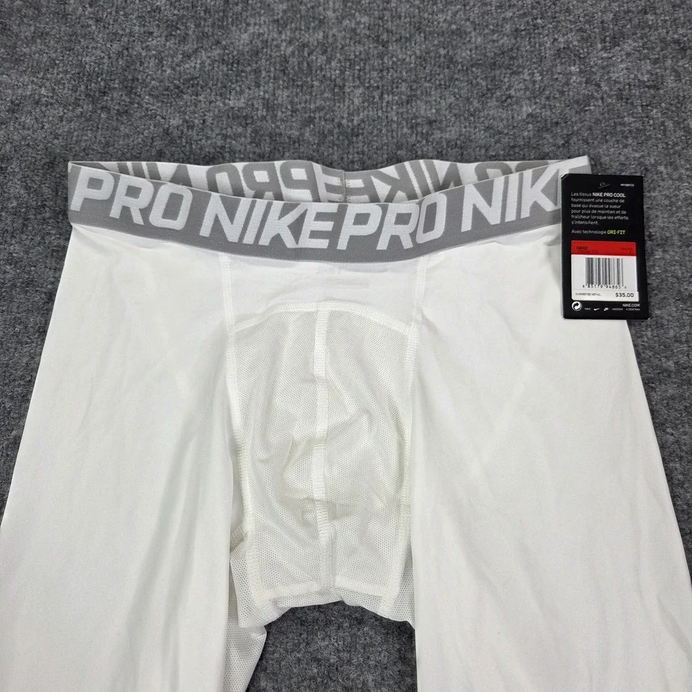 NWT Nike Pro compression training‎ Pants 703098-100 White long pants Mens Large